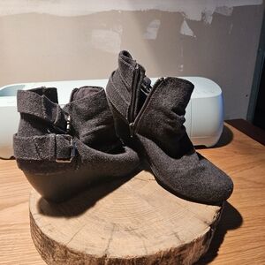 Black Ankle Boots with Buckle Detail